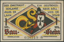 Marienburg (DWP) Jungdeutscher Orden, 1 Mark Baustein o.D. ohne Wz., Rs. Marienburg, Grab. 869.1a. I/unc.