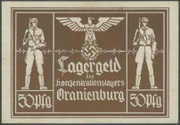 KL Oranienburg (Deutschland-Brandenburg), Gutschein über 50 Pfennig o.D. (1933-34), braun, Wasserzeichen Hausmann-Wellen, vertikal und horizontal gefa...