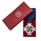 Treudienst Ehrenzeichen 2. Stufe für 25 Jahre, am broschierten Band und im Verleihungsetui, Deckel Verleihungsetui innen mit Aufkleber "Friedrich Kell...