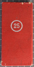 Treudienst Ehrenzeichen 2. Stufe für 25 Jahre, am Band und im Verleihungsetui, Deckel des Etuis innen mit Aufkleber "MM Wächtler & Lange Mittweida i. ...
