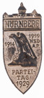 Parteitag Nürnberg 1929, Parteitagsabzeichen, OEK 3717, an senkrechter Nadel, angelaufen, Zustand 2.