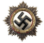 Deutsches Kreuz in Gold, Cupal/Tombak versilbert/vergoldet, leichte Ausführung 48,84 g, 4 Hohlnieten, vermutlich Hersteller C.F. Zimmermann Pforzheim,...