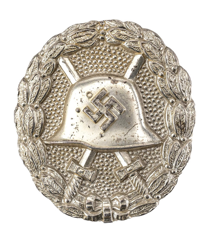 Verwundetenabzeichen in Silber, 1. Form, Weißmetall versilbert, hohl geprägt, OE...