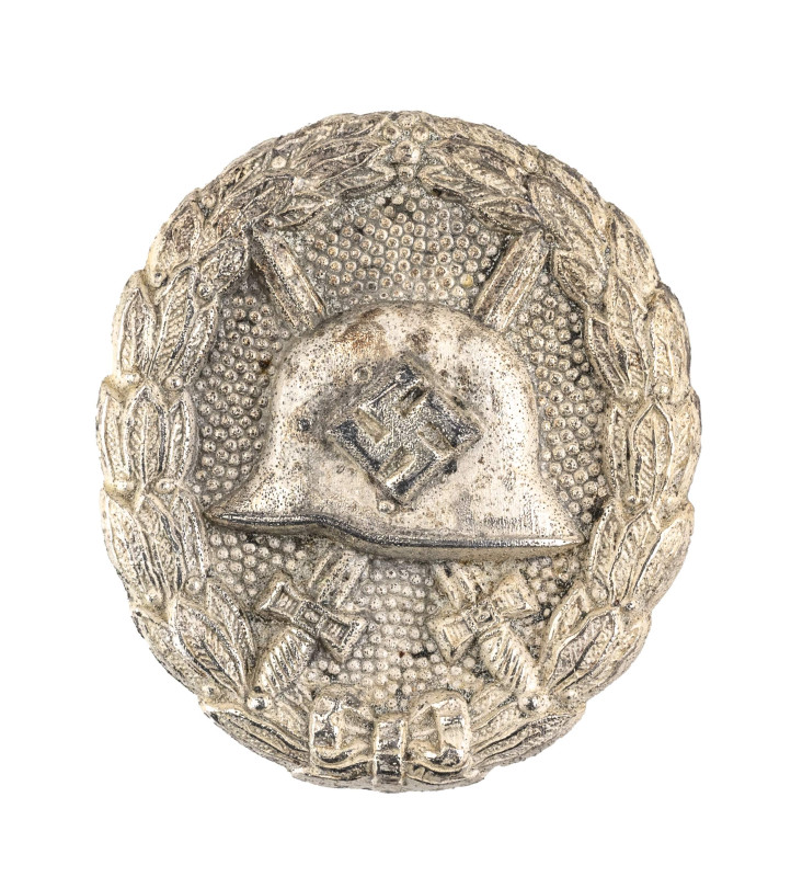Verwundetenabzeichen in Silber, 1. Form, Weißmetall versilbert, hohl geprägt, Na...