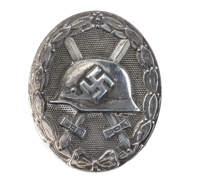 Verwundetenabzeichen in Silber, 2. Form, Zink, massiv, OEK 3845, angelaufen, Zus...