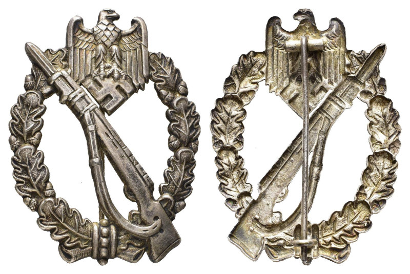 Infanterie-Sturmabzeichen in Silber, Tombak versilbert, Hohlprägung, OEK 3890/1,...