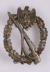 Infanterie-Sturmabzeichen in Bronze, OEK 3891, stärkere Tragespuren, verbogen, Zustand 3.