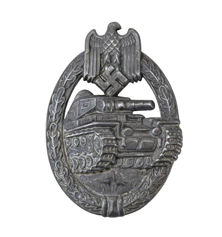 Panzerkampfabzeichen in Silber, Zink, Hohlprägung, OEK 3901, Zustand 2.