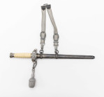 Wehrmacht Heer, Dolch für Offiziere, Ausführung mit weißem Griff, versilberte Nickelausführung, Klinge mit Herstellerzeichen "Rudolf Büchel Solingen-M...