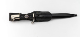 Reichsluftschutzbund (RLB) Seitengewehr 98 1. Form, kurze Ausführung, Ausgehseitengewehr, einschneidige Klinge gekehlt, mit Hersteller "E. P. & S. Sol...