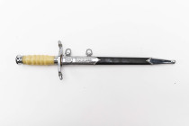 DDR, NVA Dolch für einen Offizier der Landstreitkräfte, zweischneidige doppelt gekehlte gerade Klinge mit Nummer "40109", auf der anderen Seite Abnahm...