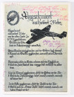 Porzellanplakette mit aufgeklebtem Text und Illustrationen zum Fallschirmjägerlied "Abgeschmiert aus hundert Meter", rückseitig Hersteller Villeroy & ...