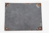 Emailleschild, Praxisschild Berlin 1939-1945, "Dr. Oscar Israel Hirschberg - 9-10, 3 1/2 - 5 1/2, Sonntags 10-11 - Zur ärztlichen Behandlung ausschlie...
