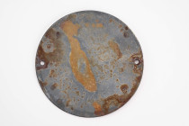 Emailleschild "Wilhelm Gustloff", "Urlaubsreise zur See - Kraft durch Freude", hellblau/blau/weiß, rund, Durchmesser ca. 15 cm, zwei vorgebohrte Löche...