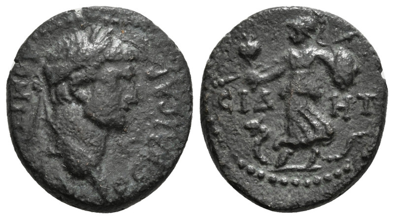 PAMPHYLIA. Side. Domitian (81-96). Ae.
Obv: ΔOMITIANOC KAICAP.
Laureate head rig...