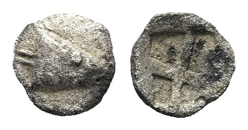 Mysia, Cyzicus Hemiobol circa 500, AR 7.00 mm., 0.31 g.

About VF

Ex Lydia ...