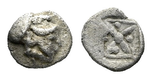 Troas, Kolone Obol V century BC, AR 7.00 mm., 0.40 g.

VF

Ex Bucephalus sal...