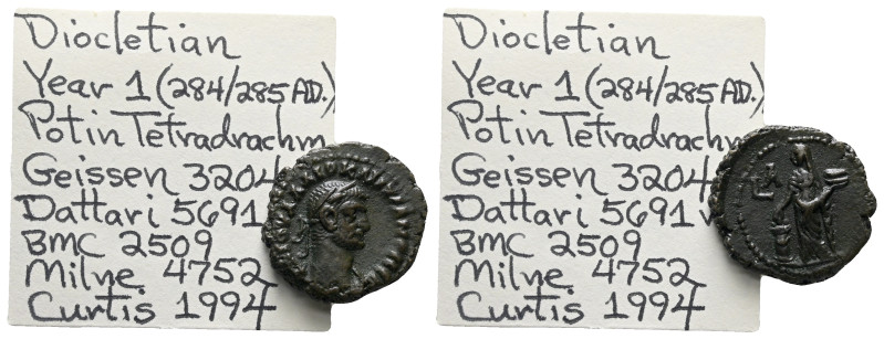 Egypt, Alexandria Diocletian, 284-305 Tetradrachm circa 284-305, billon 19.00 mm...