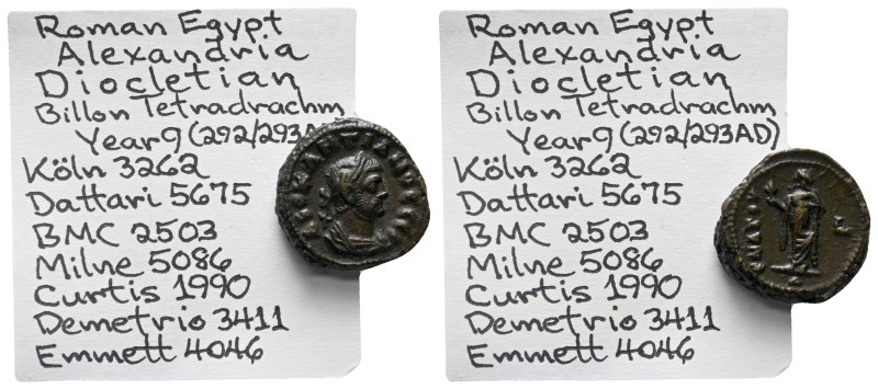 Egypt, Alexandria Diocletian, 284-305 Tetradrachm circa 284-305, billon 18.00 mm...