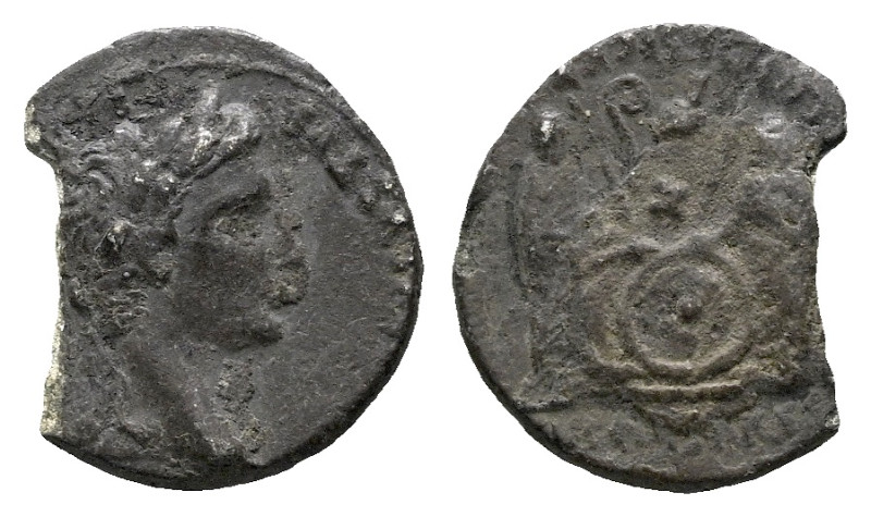 Octavian as Augustus, 27 BC – 14 AD Denarius Lugdunum circa 27 BC-14 AD, AR 17.0...