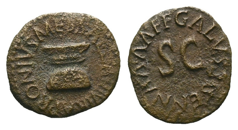 Octavian as Augustus, 27 BC – 14 AD Quadrans Rome circa 27 BC-14 AD, Æ 17.00 mm....