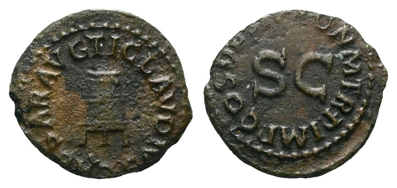 Claudius, 41-54 Quadrans Rome circa 41-54, Æ 17.00 mm., 2.84 g.

Good VF