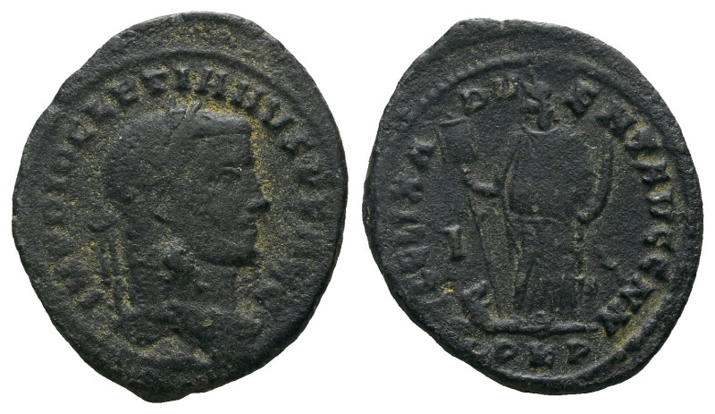 Diocletian, 284-305 Follis circa 284-305, Æ 30.00 mm., 8.76 g.

About VF