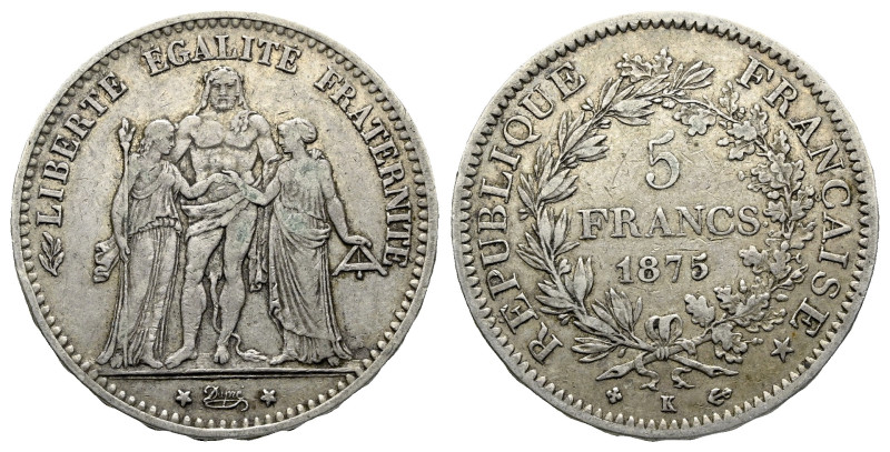 France, 5 Francs 1875, AR 37.00 mm., 24.87 g.

VF