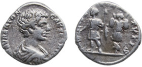 Rome Roman Empire 196 - 198 AR Denarius - Caracalla (PRINCIPI IVVENTVTIS) Silver Rome Mint 2.57g VF RIC IV.1 13A (denarius) OCRE ric.4.crl.13A_denariu...