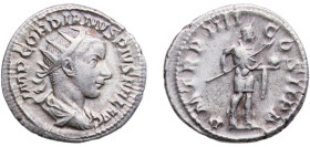 Rome Roman Empire 241 - 243 AR Antoninianus - Gordian III (P M TR P IIII COS II P P) Silver Rome Mint 4.33g XF RIC IV.3 92 OCRE ric.4.gor_iii.92
