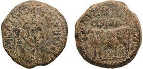 Rome Roman Empire Roman provinces, Tarraconensis 14 - 37 AE As - Tiberius (CN POMP M AVO T ANTO M IVL SERAN IIIIVIR CLVNIA) Bronze Clunia Mint 13.94g ...