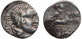Rome Roman Republic (ancient) 90 BC - 89 BC AR Denarius (Vibia: Gaius Vibius Pansa; PANSA / C•VIBIVS•C•F; quadriga right) Silver Rome Mint 3.71g VF RR...