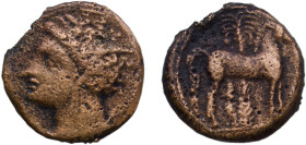 Greece (ancient) Carthaginian Empire Zeugitana 400 BC - 350 BC AE (Carthage) Bronze 2.65g VF Rim Damage GCV 6444 MAA 18 SNG Copenhagen 109 Müller SBZ ...