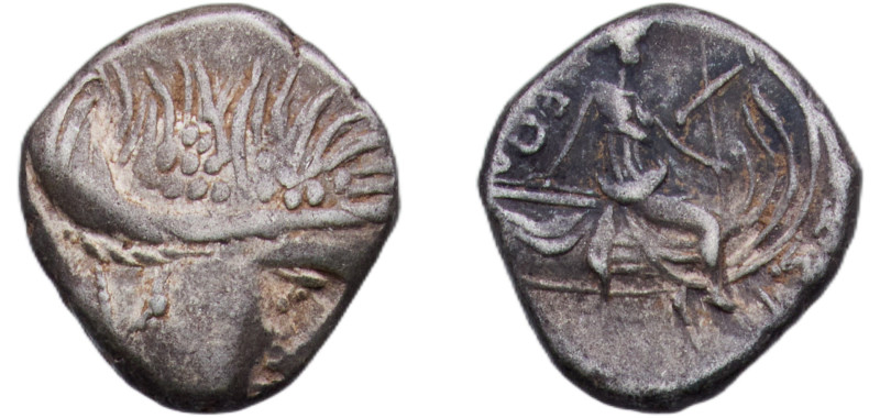 Greece (ancient) Histaia Euboia 300 BC - 100 BC Tetrobol Silver 1.56g VF BCD Eub...