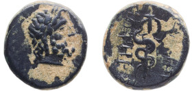 Greece (ancient) Pergamon Mysia 133 BC - 27 BC AE (ΣΩΤΗΡΟΣ ΑΣΚΛΗΠΙΟΥ, Rod of Asklepios) Bronze 5.43g VF SNG Copenhagen 370 SNG France 1828...