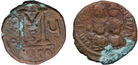 Byzantine states Byzantine Empire 569-570 NIKO 40 Nummi - Justin II and Aelia Sophia Bronze Nicomedia Mint 10.49g VF BCV 369 DOC I 92-103