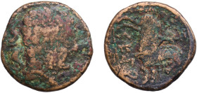 Iberia (ancient) Sekia Suessetani people 104 BC AE Bronze 11.14g VF ACIP 1454 CNH 14 SNG BM Spain 782