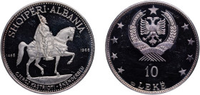 Albania Socialist Republic 1968 10 Lekë (Skanderbeg's Death) Silver (.999) Budapest Mint (8540) 33.52g PF KM 50