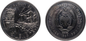 Albania Socialist Republic 1987 5 Lekë (Durazzo) Copper-nickel Budapest Mint (50000) 28.14g BU KM 57