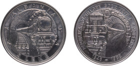 Albania Socialist Republic 1988 5 Lekë (Albanian Railroads) Copper-nickel Budapest Mint (20000) 28.09g BU KM 61