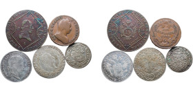 Austria 1670 - 1845 Coinage (5 Lots, with 3 silver coins) 40.1g VF