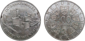 Austria Second Republic 1979 100 Schilling (Internationales Zentrum) Silver (.640) Vienna Mint (1780000) 23.84g BU KM 2944 Schön 139