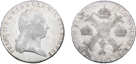 Belgium Austrian Netherlands Possession 1795 C 1 Kronenthaler - Franz II (Type II) Silver (.873) Prague Mint 29.4g VF KM 62