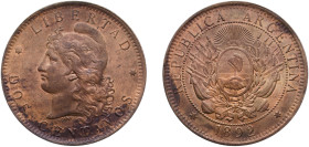 Argentina Federal Republic 1892 2 Centavos Bronze (3497000) 10g UNC KM 33