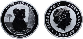 Australia Commonwealth 2017 P 1 Dollar - Elizabeth II (4th Portrait - Koala - Silver Bullion Coin) Silver (.999) Perth Mint (300000) 31.38g BU KM 3388...