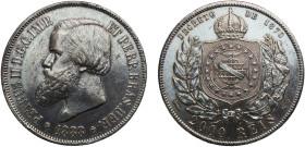 Brazil Empire 1888 2000 Réis - Pedro II Silver (.9166) (746788) 25.46g UNC Cleaned KM 485 Bentes 621