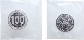 Cameroon Republic 1966 100 Francs (Essai) Nickel Paris Mint (1200) 12g BU KM E11