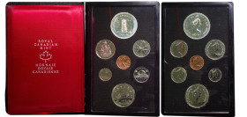 Canada Commonwealth 1977 Coinage Set - Elizabeth II (7 Lots, With $1 Silver Coin) Ottawa Mint BU