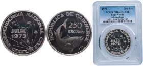 Cape Verde Republic 1976 250 Escudos (Independence) Silver (.900) Lisbon Mint (3525) 16.4g PCGS PR 64 KM 13
