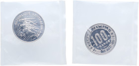 Central African Republic 1971 100 Francs CFA (Essai) Nickel Paris Mint (1400) 7.04g BU KM E2